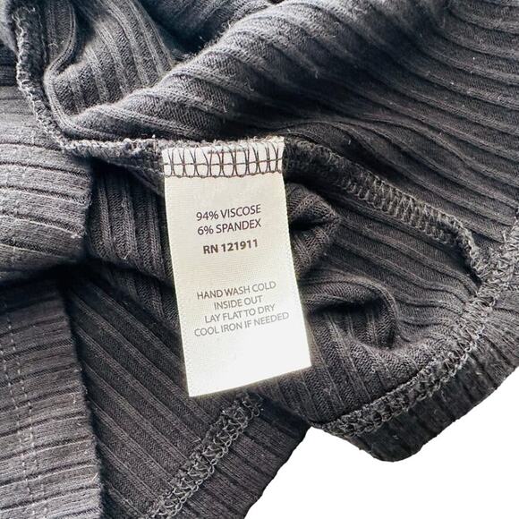 LNA Crisselle Mini Dress Tank Black Wide Ribbed Size Small Bodycon Fitted - Picture 4 of 5